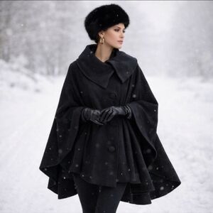 Sandro Boiled Wool Swing Jacket Plus Size Designer Minimalist Sz 1x